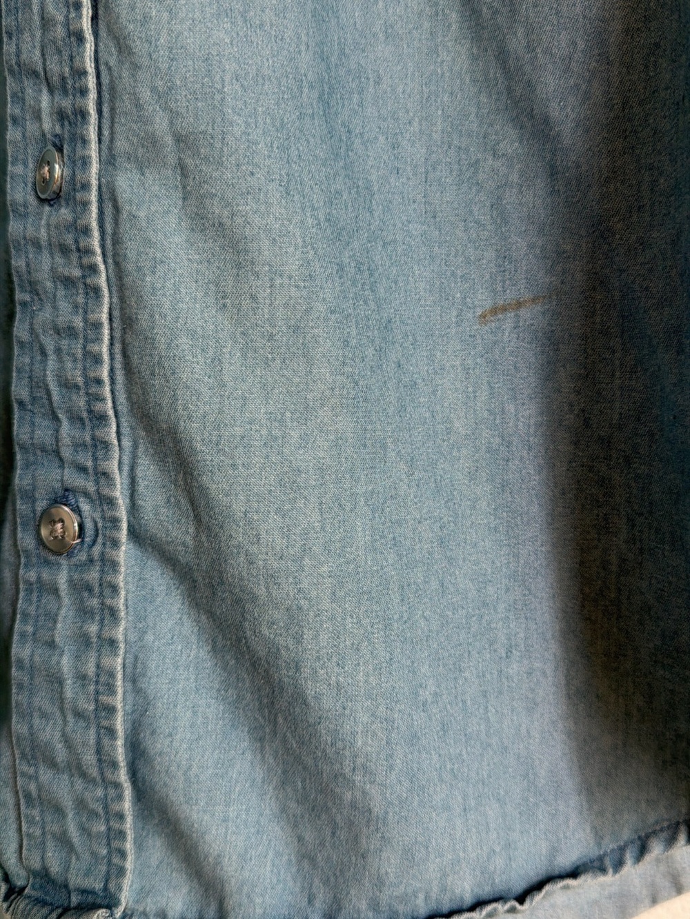 7 For All Mankind Light Blue 100% Cotton Sleeveless Denim Button-Down Vest - Picture 8 of 8